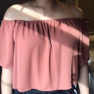 Forever 21 Burnt orange off the shoulder crop top.